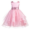 thumbnail image 1 of Ekidsbridal Satin Ruffles Organza Flower Girl Dress Elegant Wedding Pageant Birthday Party Formal Evening Gown 012S 12, 1 of 3
