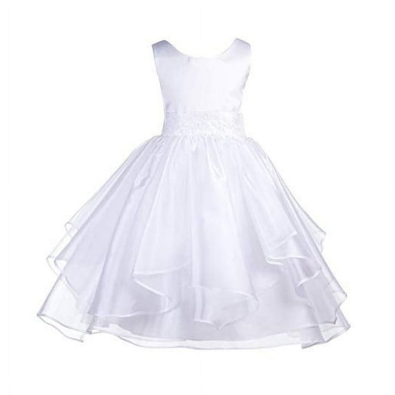 Ekidsbridal Satin Ruffles Organza Flower Girl Dress Elegant Wedding Pageant Birthday Party Formal Evening Gown 012S 12