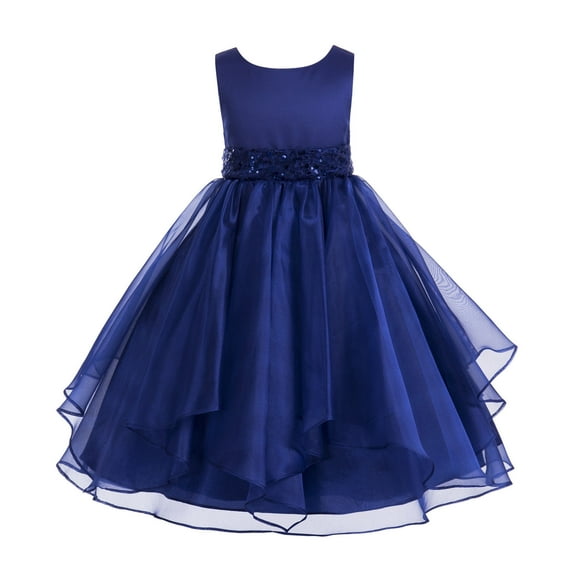 Ekidsbridal Satin Ruffles Organza Flower Girl Dress Elegant Wedding Pageant Birthday Party Formal Evening Gown 012S 12