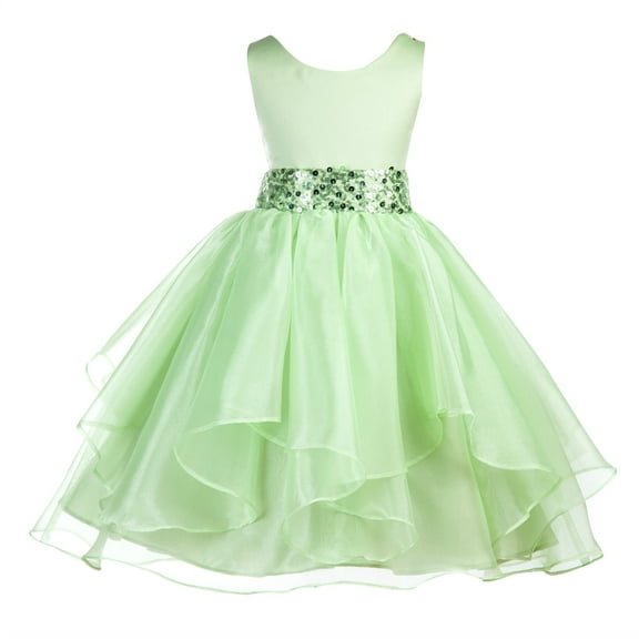 Ekidsbridal Satin Ruffles Organza Flower Girl Dress Elegant Wedding Pageant Birthday Party Formal Evening Gown 012S 2