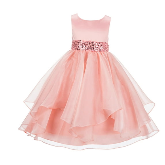 Ekidsbridal Satin Ruffles Organza Flower Girl Dress Elegant Wedding Pageant Birthday Party Formal Evening Gown 012S 2
