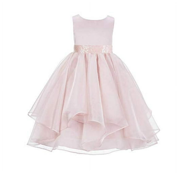 Ekidsbridal Satin Ruffles Organza Flower Girl Dress Elegant Wedding Pageant Birthday Party Formal Evening Gown 012S 2