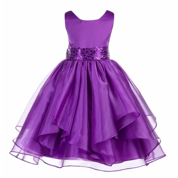 Ekidsbridal Satin Ruffles Organza Flower Girl Dress Elegant Wedding Pageant Birthday Party Formal Evening Gown 012S 4
