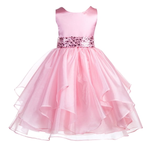 Ekidsbridal Satin Ruffles Organza Flower Girl Dress Elegant Wedding Pageant Birthday Party Formal Evening Gown 012S 4