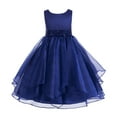 thumbnail image 1 of Ekidsbridal Satin Ruffles Organza Flower Girl Dress Elegant Wedding Pageant Birthday Party Formal Evening Gown 012S 6, 1 of 3