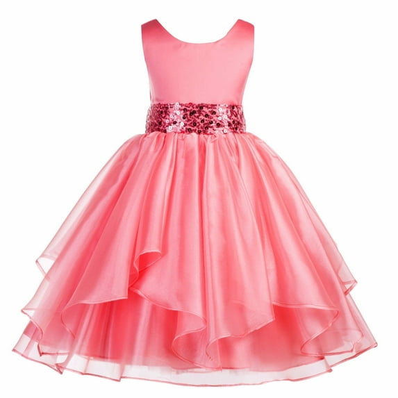 Ekidsbridal Satin Ruffles Organza Flower Girl Dress for Toddlers Wedding Pageant Communion Baptism Pretty Princess Gown 012S 12