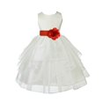 thumbnail image 1 of Ekidsbridal Ivory Persimmon Shimmering Organza Flower Girl Dresses for Toddlers Junior Bridesmaid Beauty Pageant Christening Gown 4613S S, 1 of 3
