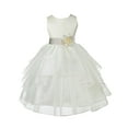 thumbnail image 1 of Ekidsbridal Ivory Shimmering Organza Flower Girl Dress Junior Beauty Pageant Mini Bridal Gown Ballroom Dance Recital 4613T S, 1 of 2