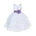 thumbnail image 1 of Ekidsbridal Satin Shimmering Organza White Flower Girl Dress Communion Baptism Gown Birthday Formal Evening Father Daughter Dance 4613T 4, 1 of 2