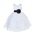 thumbnail image 1 of Ekidsbridal Satin Shimmering Organza White Flower Girl Dress Junior Pageant Wedding Bridesmaid Pretty Princess Christening Gown 4613S 10, 1 of 2
