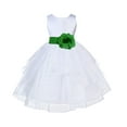thumbnail image 1 of Ekidsbridal Satin Shimmering Organza White Flower Girl Dress Communion Baptism Gown Birthday Formal Evening Father Daughter Dance 4613T M, 1 of 2
