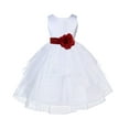 thumbnail image 1 of Ekidsbridal White Apple Red Shimmering Organza Flower Girl Dresses for Toddlers Wedding Beauty Pageant Communion Baptism Gown 4613S M, 1 of 2