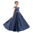 thumbnail image 1 of Ekidsbridal Satin V-Back Flower Girl Dresses with Rhinestone Christening Gown for Church Formal Evening Party 326 12, 1 of 6