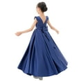 thumbnail image 1 of Ekidsbridal Satin V-Back Flower Girl Dresses with Rhinestone Christening Gown for Church Formal Evening Party 326 4, 1 of 6