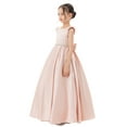 thumbnail image 1 of Ekidsbridal Satin V-Back Flower Girl Dresses with Rhinestone Wedding Toddler Gown for Junior Pageants 326 10, 1 of 6