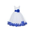 thumbnail image 1 of Ekidsbridal Satin White Horizon Tulle Petal Flower Girl Dress for Beauty Pageant Toddlers Dancing Fashion Gowns 302S M, 1 of 2