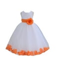 thumbnail image 1 of Ekidsbridal Satin White Orange Tulle Petal Flower Girl Dress for Beauty Pageant Toddlers Dancing Fashion Gowns 302S M, 1 of 2