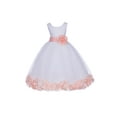 thumbnail image 1 of Ekidsbridal Satin White Peach Tulle Petal Flower Girl Dress for Beauty Pageant Toddlers Dancing Fashion Gowns 302S 14, 1 of 2
