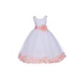 thumbnail image 1 of Ekidsbridal Satin White Peach Tulle Petal Flower Girl Dress for Beauty Pageant Toddlers Dancing Fashion Gowns 302S S, 1 of 2