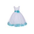 thumbnail image 1 of Ekidsbridal Satin White Spa Tulle Petal Flower Girl Dress for Beauty Pageant Toddlers Dancing Fashion Gowns 302S 8, 1 of 2