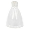 thumbnail image 1 of Ekidsbridal Scalloped V-Back Lace A-Line Flower Girl Dress Beauty Pageant Gown for Toddlers 207R 5, 1 of 3