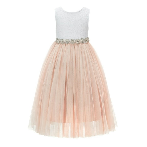 Ekidsbridal Scalloped V-Back Lace A-Line Flower Girl Dress Beauty Pageant Gown for Toddlers 207R2 8