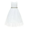 thumbnail image 1 of Ekidsbridal Scalloped V-Back Lace A-Line Formal Flower Girl Dress Wedding Mini Bridal Gown 207R2 10, 1 of 3