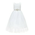 thumbnail image 1 of Ekidsbridal Scalloped V-Back Lace A-Line Formal Flower Girl Dress Wedding Mini Bridal Gown 207R7 6, 1 of 3