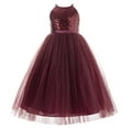 thumbnail image 1 of Ekidsbridal Sequin Halter Flower Girl Dress Wedding Pageant Junior Bridesmaid Princess Gown 202 12, 1 of 3