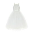 thumbnail image 1 of Ekidsbridal Sequin Halter Flower Girl Dress Wedding Pageant Junior Bridesmaid Princess Gown 202 6, 1 of 3
