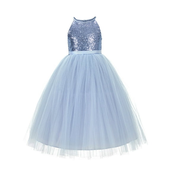 Ekidsbridal Sequin Halter Junior Flower Girl Dress Christening Birthday Party Father Daughter Dance Ceremonial Gown 202 12
