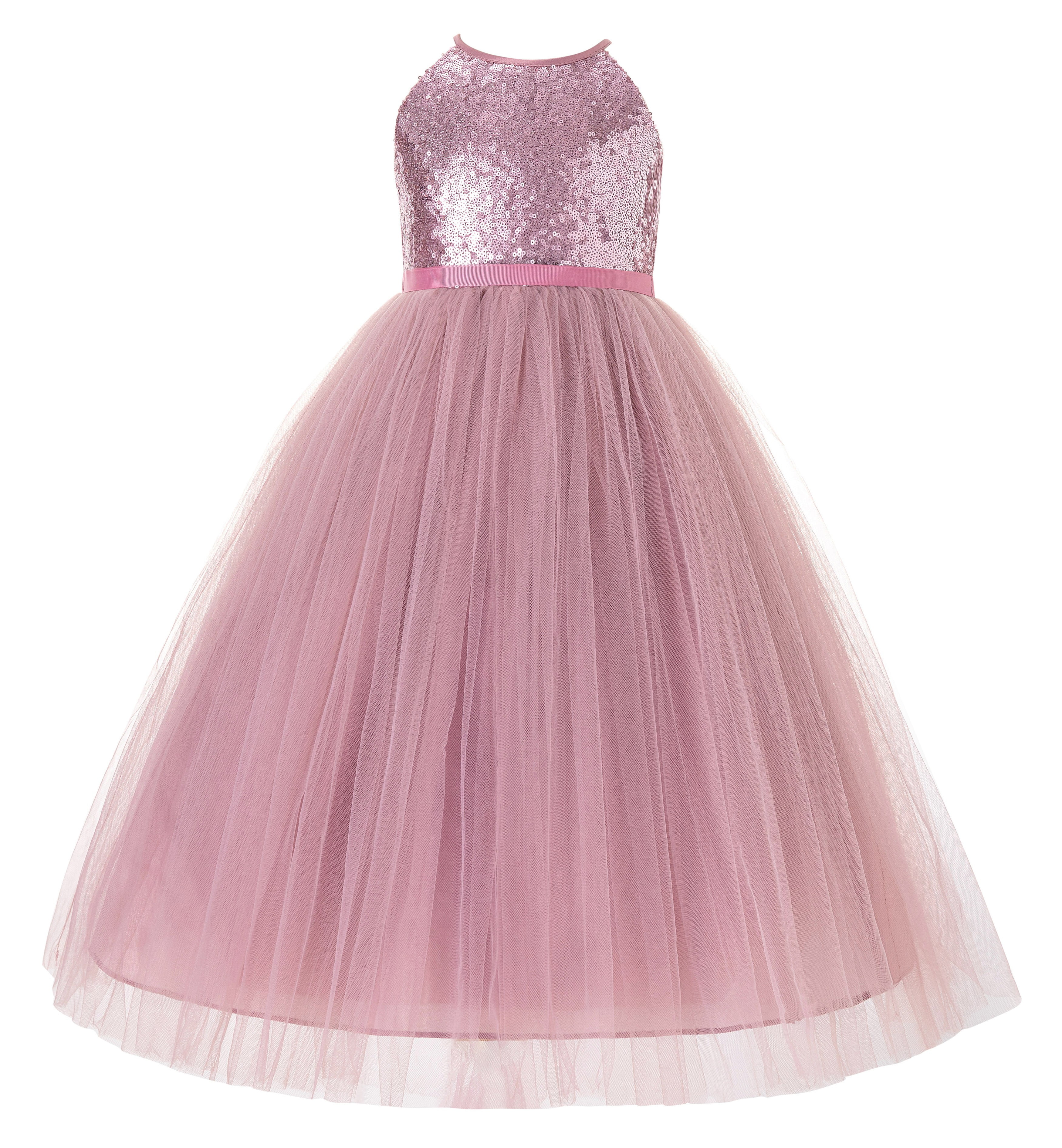 Ekidsbridal Sequin Halter Flower Girl Dresses for Junior Bridesmaid Formal Photoshoots for Toddlers Communion Baptism 202 6, Toddler Girl's, Purple