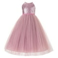 thumbnail image 1 of Ekidsbridal Sequin Halter Flower Girl Dresses for Junior Bridesmaid Formal Photoshoots for Toddlers Communion Baptism 202 8, 1 of 3