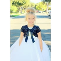 Ekidsbridal Sequins Mesh Black Bolero Flower Girl Party Capes Princess Cape Dress Cover Up Shrug Jacket 6
