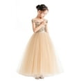 thumbnail image 1 of Ekidsbridal Sequins Off the Shoulder Flower Girl Dresses Junior Bridesmaid Pageant Ballroom Gown 322 8, 1 of 6