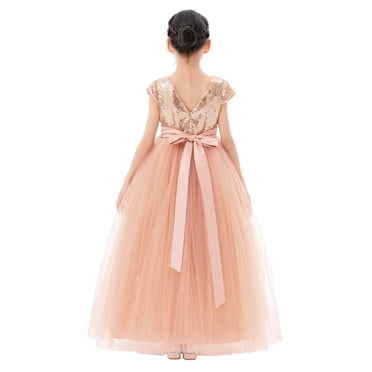 Ekidsbridal White Floral Lace Flower Girl Dress - Heart Cutout Back, First Communion & Baptism Dress For Girls
