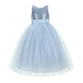 thumbnail image 1 of Ekidsbridal Sequins V-Back Junior Flower Girl Dress Communion Baptism Recital LG1 2, 1 of 3