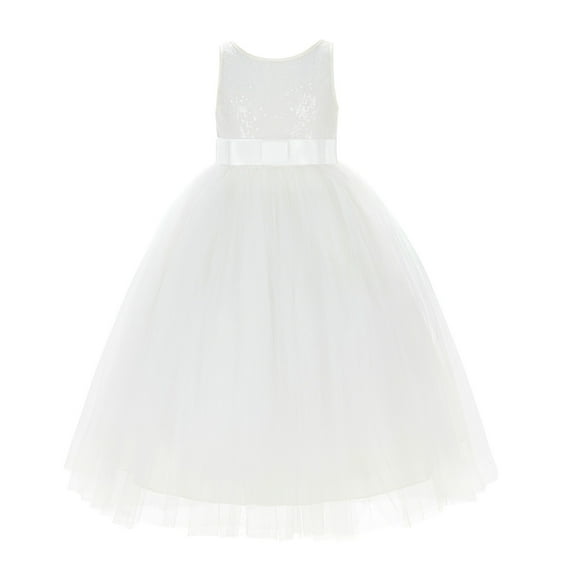 Ekidsbridal Sequins V-Back Flower Girl Dress Junior Bridesmaid Wedding Pageant LG1 4