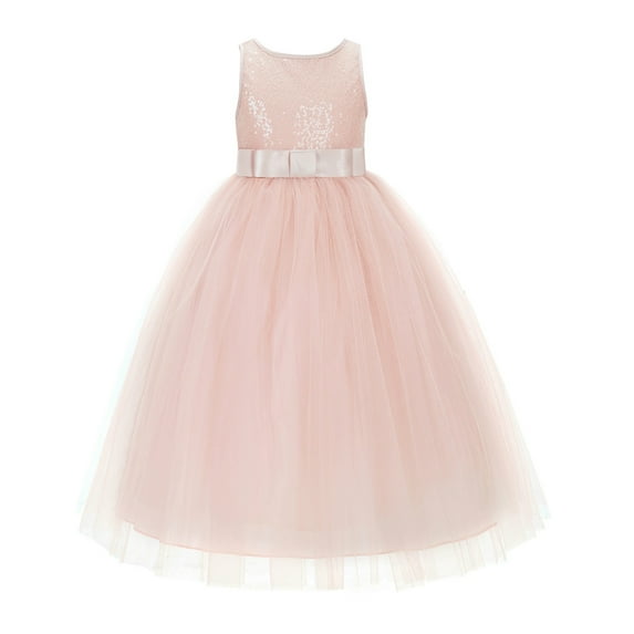 Ekidsbridal Sequins V-Back Flower Girl Dress Junior Bridesmaid Wedding Pageant LG1 4