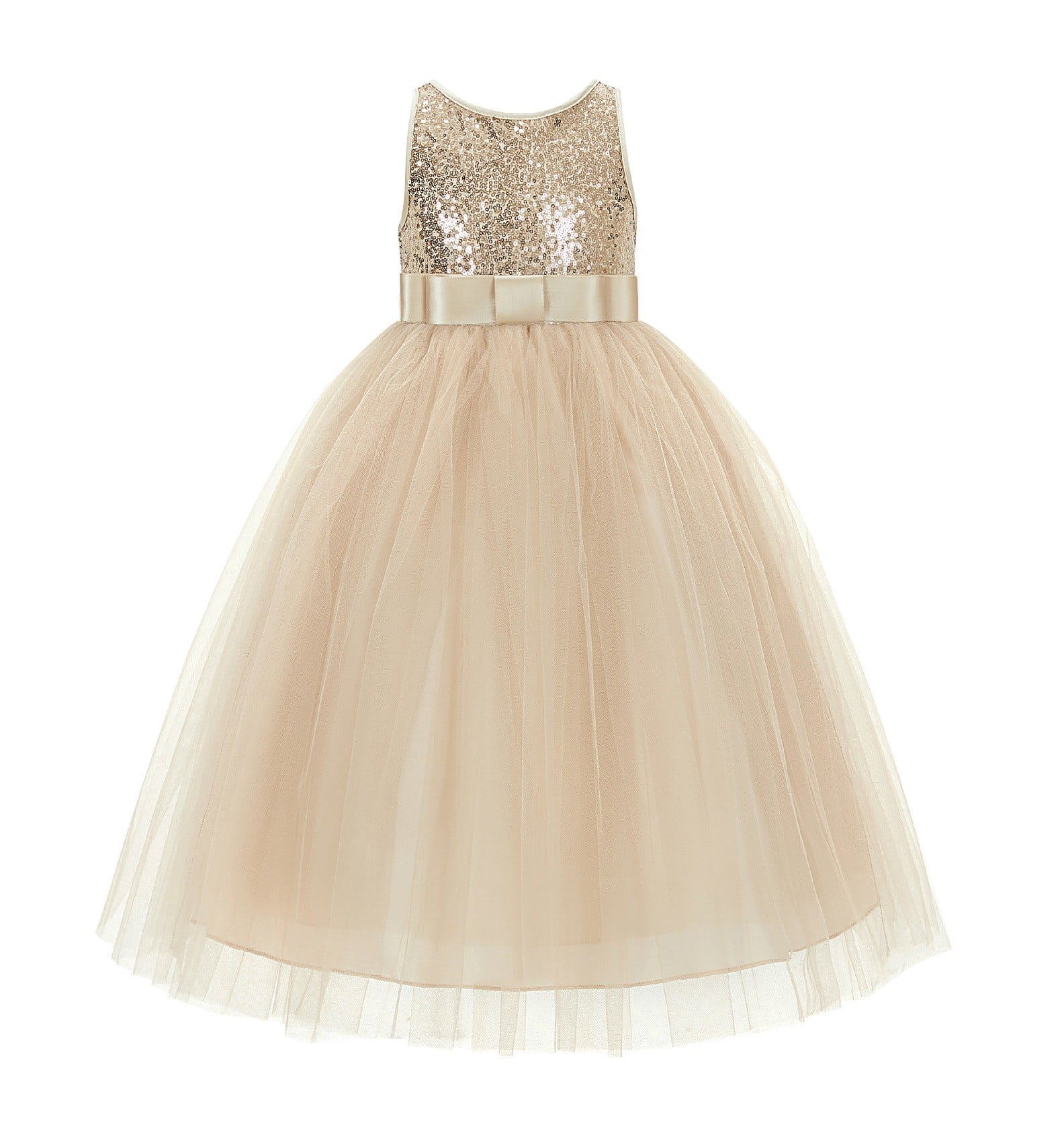Ekidsbridal Sequins V-Back Flower Girl Dress Junior Bridesmaid Wedding  Pageant LG1 4 - Walmart.com