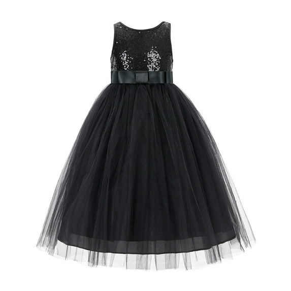 Ekidsbridal Sequins V-Back Junior Flower Girl Dress Communion Baptism Recital LG1 8