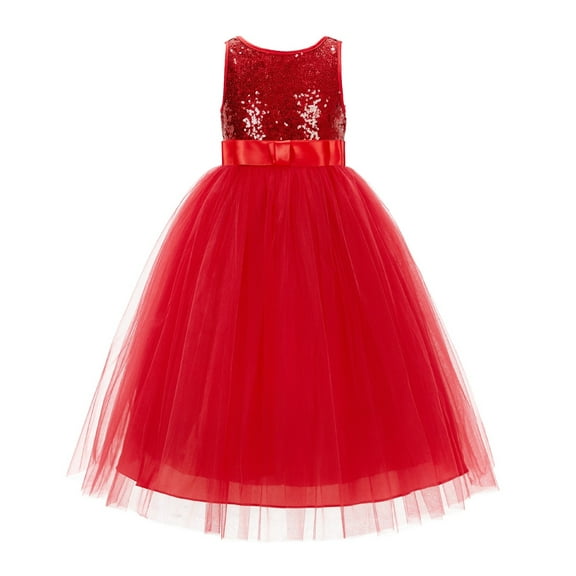 Ekidsbridal Sequins V-Back Formal Flower Girl Dresses Princess Ceremonial Gown LG1 12
