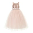 thumbnail image 1 of Ekidsbridal Sequins V-Back Junior Flower Girl Dress Communion Baptism Recital LG1 10, 1 of 3