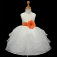 thumbnail image 1 of Ekidsbridal Ivory Orange Shimmering Organza Flower Girl Dresses for Toddlers Communion Baptism Wedding Reception Ceremony 4613S M, 1 of 3
