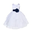 thumbnail image 1 of Ekidsbridal Shimmering Organza White Flower Girl Dress Weddings Handmade Summer Easter Dress Special Occasions Pageant Toddler Girl's Clothing Holiday Bridal Baptism 4613S Navy Blue 8, 1 of 2