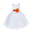 thumbnail image 1 of Ekidsbridal Shimmering Organza White Flower Girl Dress Weddings Handmade Summer Easter Dress Special Occasions Pageant Toddler Girl's Clothing Holiday Bridal Baptism 4613S Orange Size 12, 1 of 2