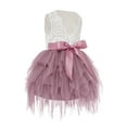 thumbnail image 1 of Ekidsbridal Tiered Tulle Lace Back Formal Flower Girl Dress Pretty Princess Father Daughter Dance Recital Gown for Toddlers LG6 3, 1 of 2