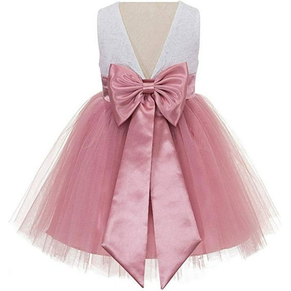 Ekidsbridal V-Back Backless Lace Formal Flower Girl Dress Wedding Reception Toddlers Birthday Party 206T M