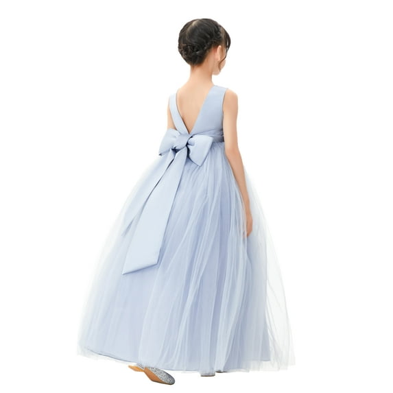 Ekidsbridal V-Back Flower Girl Dress Rhinestones for Pageants Junior Bridesmaids Formal Photoshoot Gown PR123 4