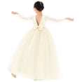 thumbnail image 1 of Ekidsbridal V-Back Flower Girl Dresses with Tulle Sleeves for Dance Recitals Communion Formal Photoshoot Gowns 249 2, 1 of 4